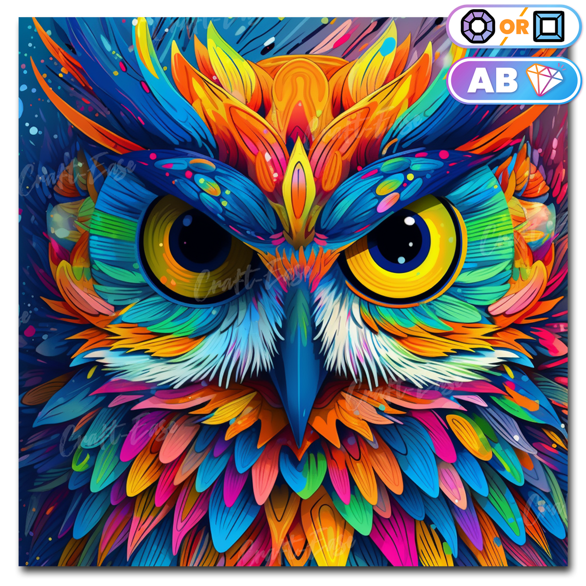 Cartoon Owl Diamond Painting Kit - Neon Owl– Craft-Ease