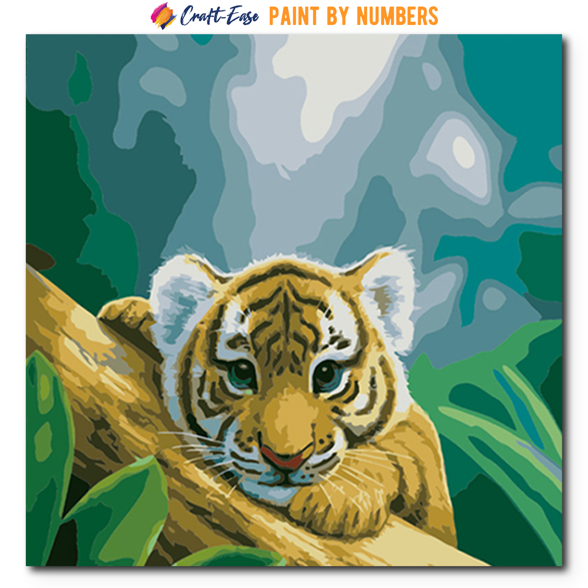Craftoria DIY Paint by Numbers Kit for Adults and Kids, Emerald Tiger  Acrylic Paints