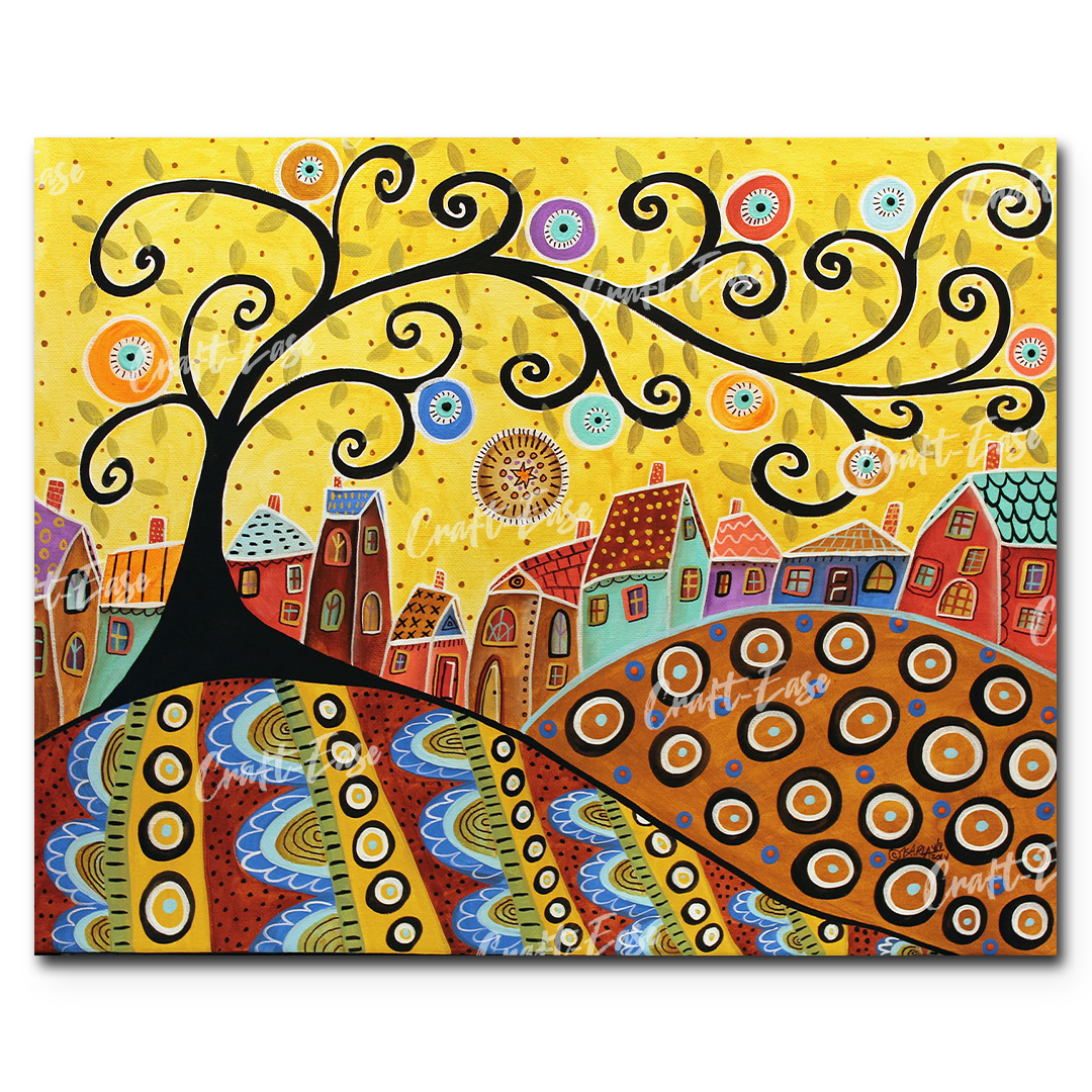 Lively Landscape Folk Art by KARLA GERARD 