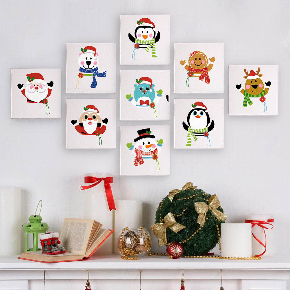 Christmas Icons - Mini Paint By Numbers  (Set of 9)