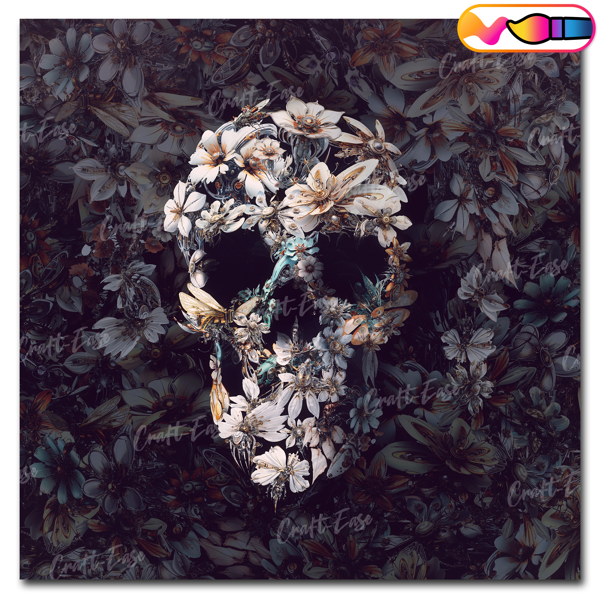 Peinture par numéros "Steampunk Skull Dark" Craft-Ease™ (40 x 40 cm)