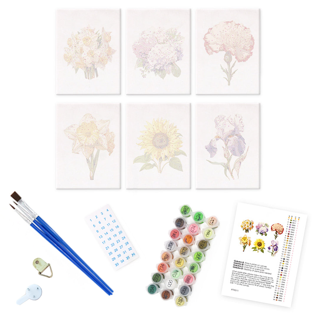 Bloomings - Mini Paint By Numbers  (Set of 6)