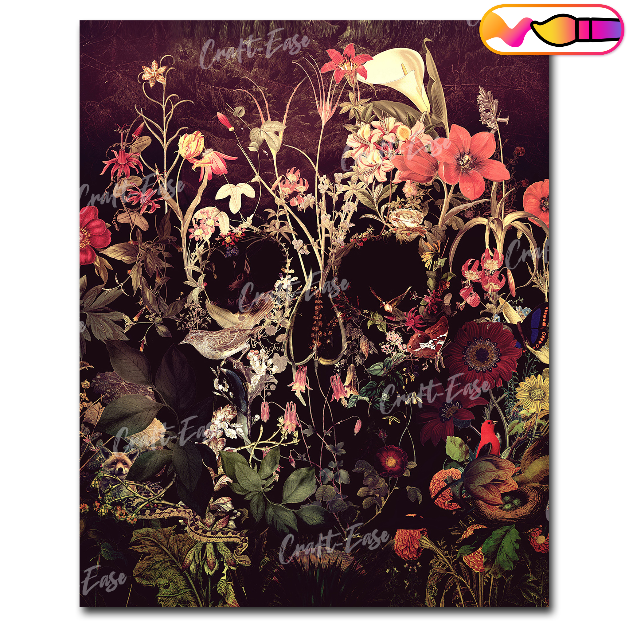 "Dark Bloom" Paint By Numbers Craft-Ease™ - Exclusive Series (50 x 40 cm)