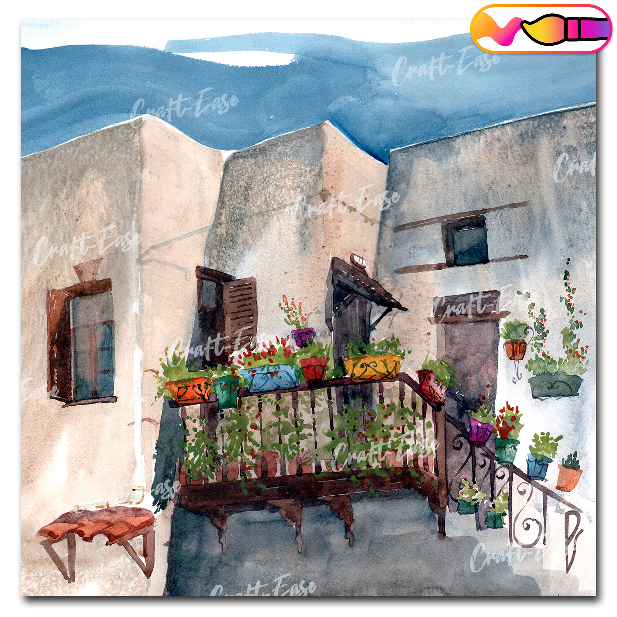 Peinture par numéros « Sketch House » Craft-Ease™ - Série exclusive (40 x 40 cm)