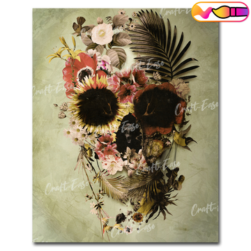 "Garden Skull" Paint By Numbers Craft-Ease™ - Exclusive Series (50 x 40 cm)