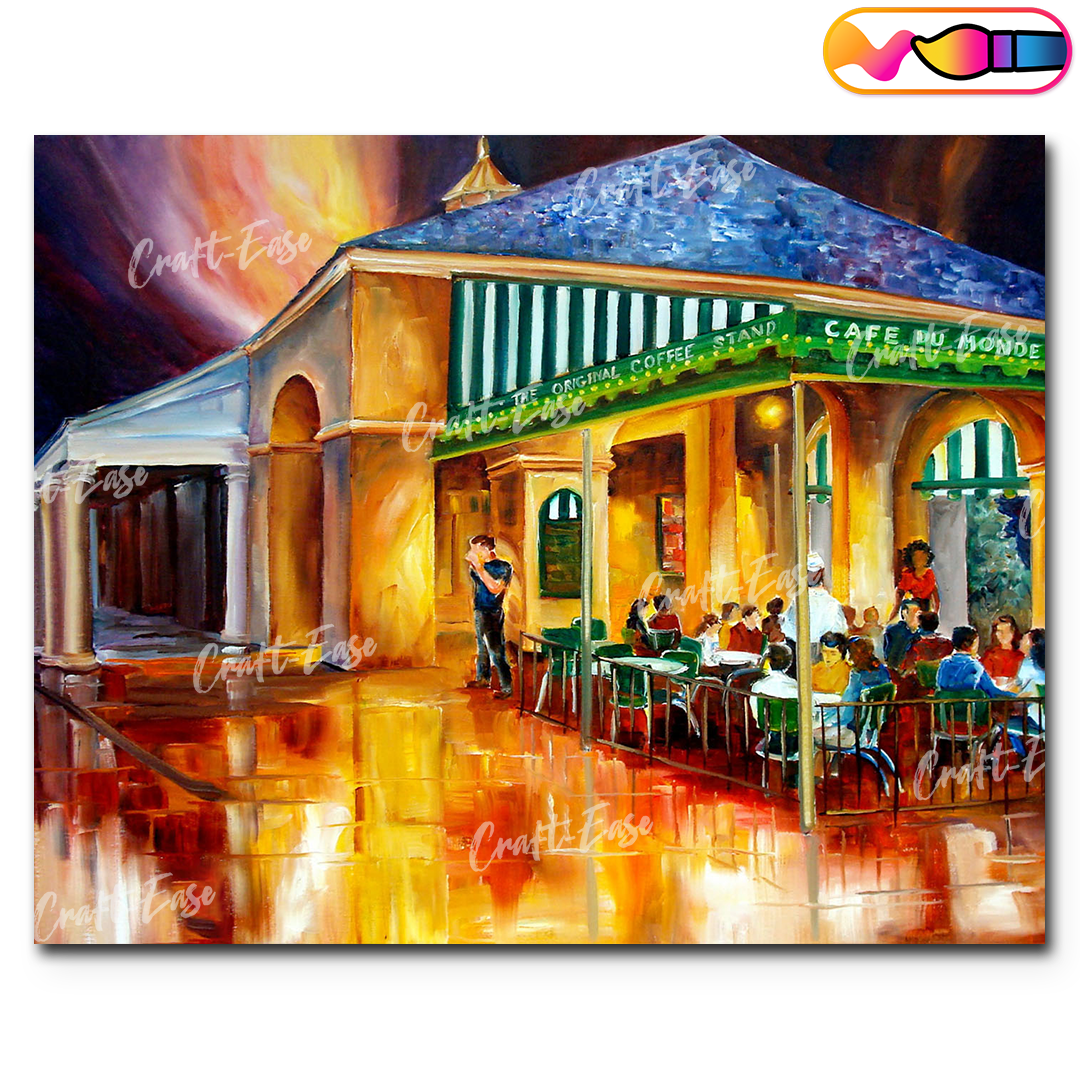 Peinture par numéros "Café du Monde" Craft-Ease™ - Série Exclusive (40 x 50 cm)