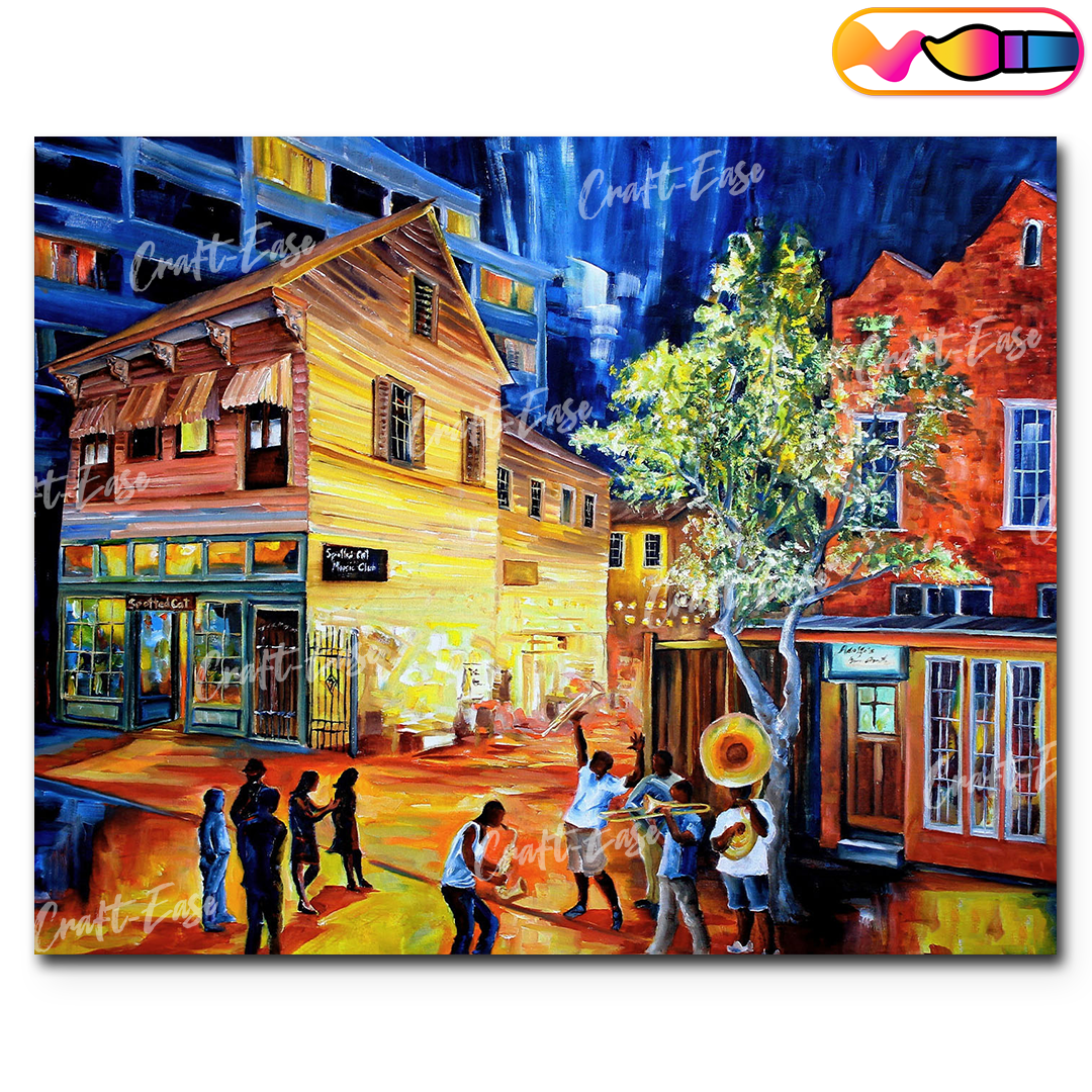 Peinture par numéros « Frenchmen Street New Orleans » Craft-Ease™ - Série exclusive (40 x 50 cm)