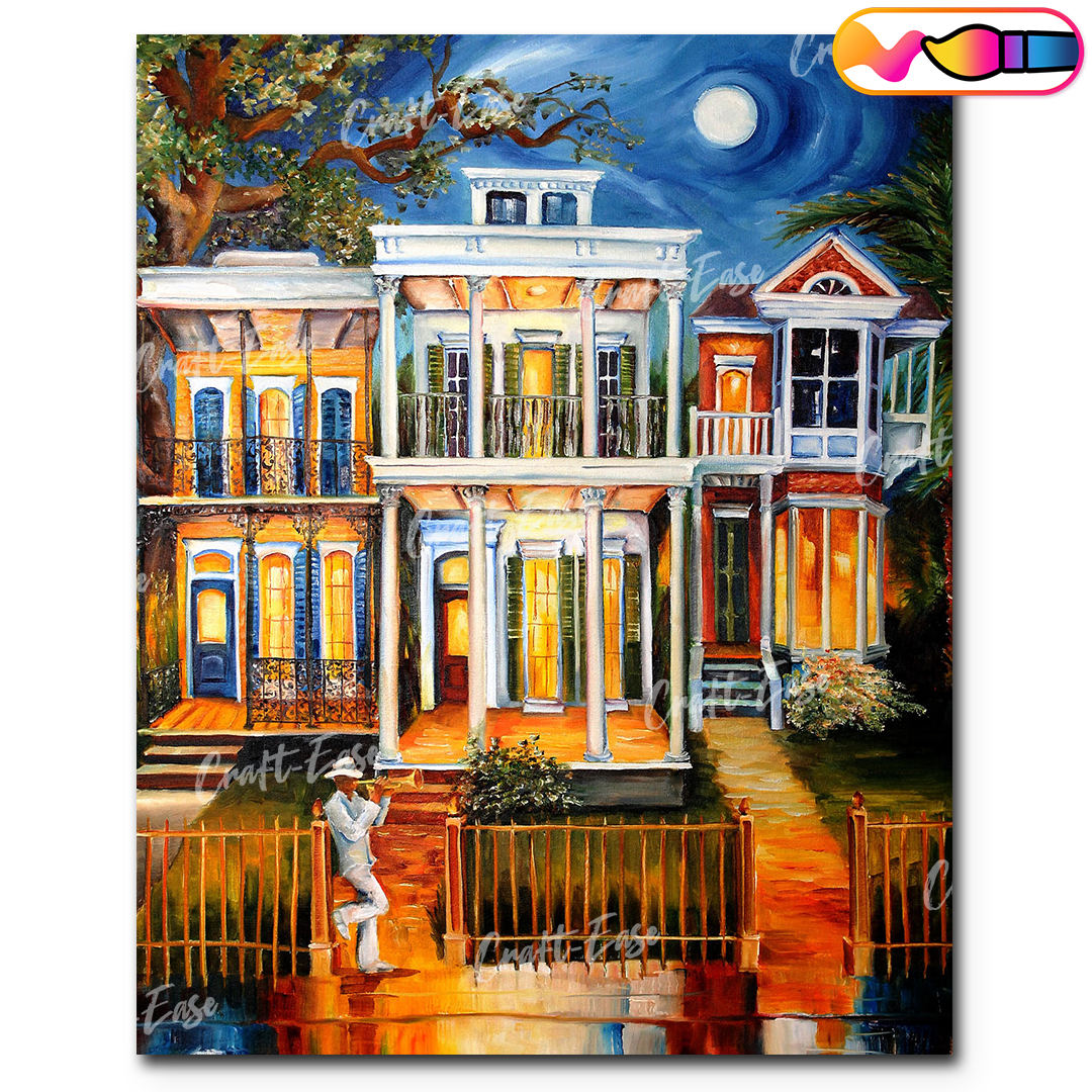 Peinture par numéros « Uptown New Orleans » Craft-Ease™ - Série exclusive (50 x 40 cm)