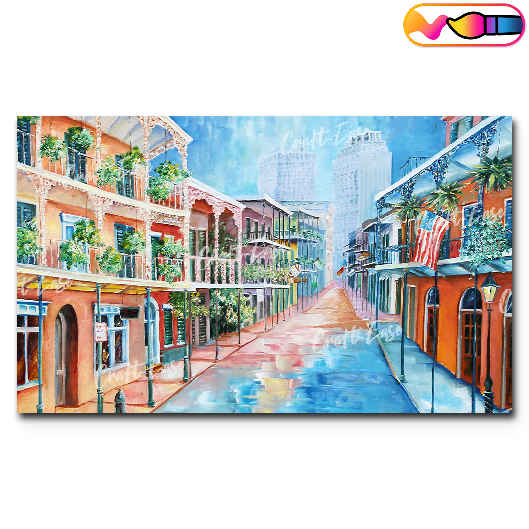 Peinture par numéros "Royal Street Blue" Craft-Ease™ (30 x 50 cm)