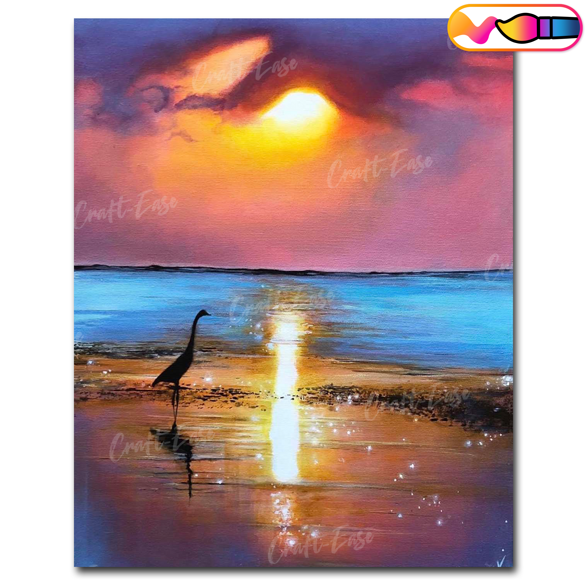 "Coucher de soleil au bord de la mer" Peinture par numéros Craft-Ease™ (50 x 40 cm)