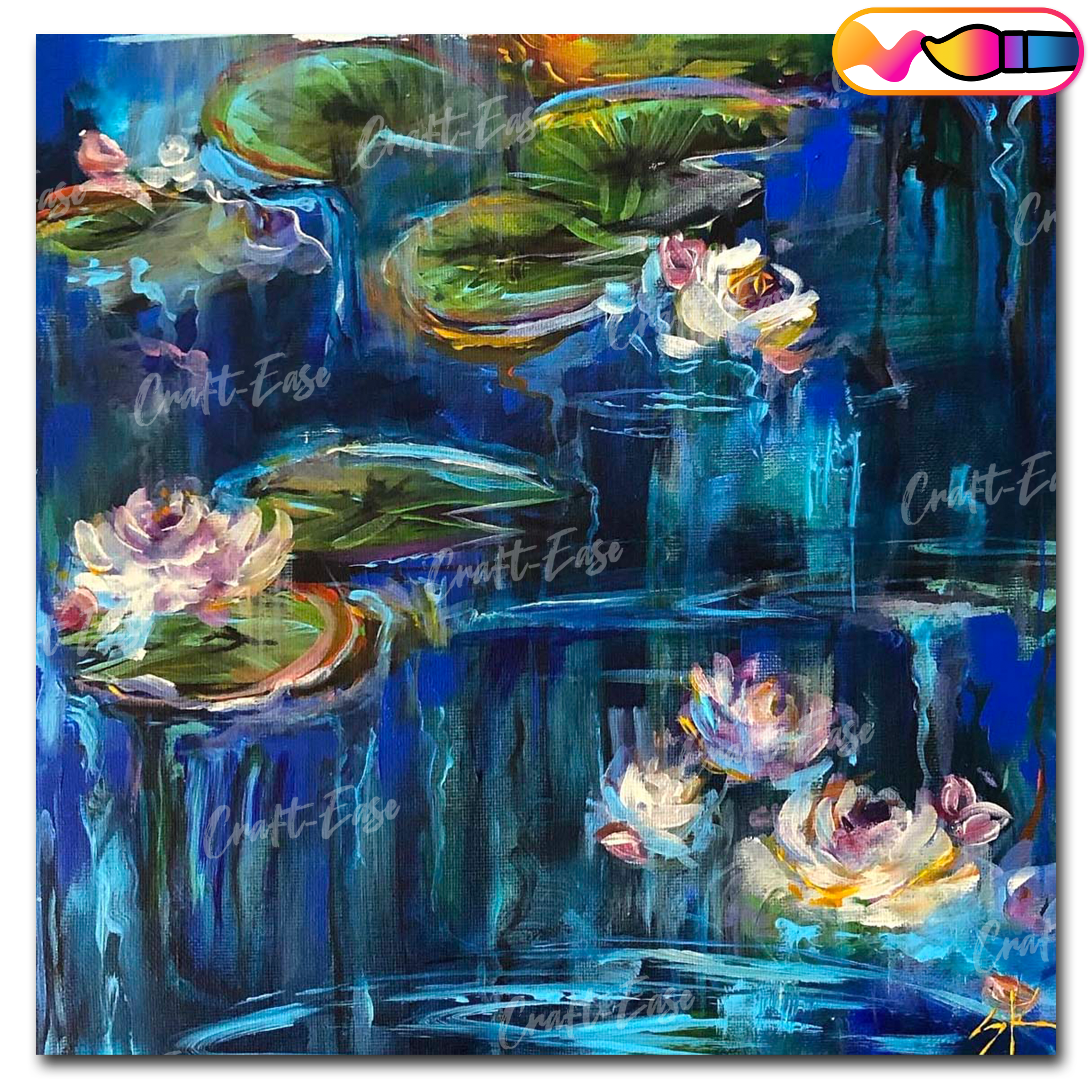 Pintura por números "Nenúfares" Craft-Ease™ (40 x 40 cm)