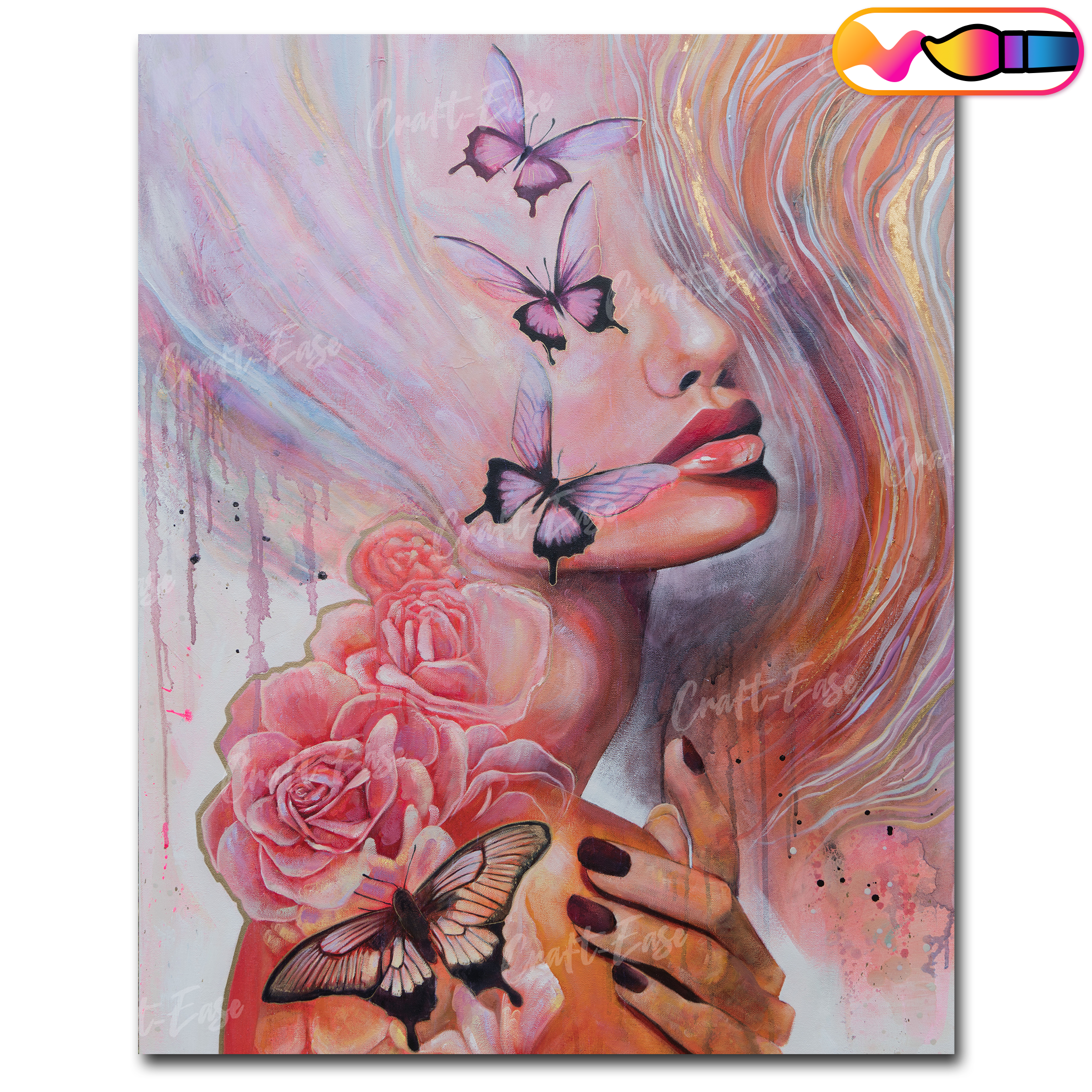 Peinture par numéros « She Rose » Craft-Ease™ (50 x 40 cm)