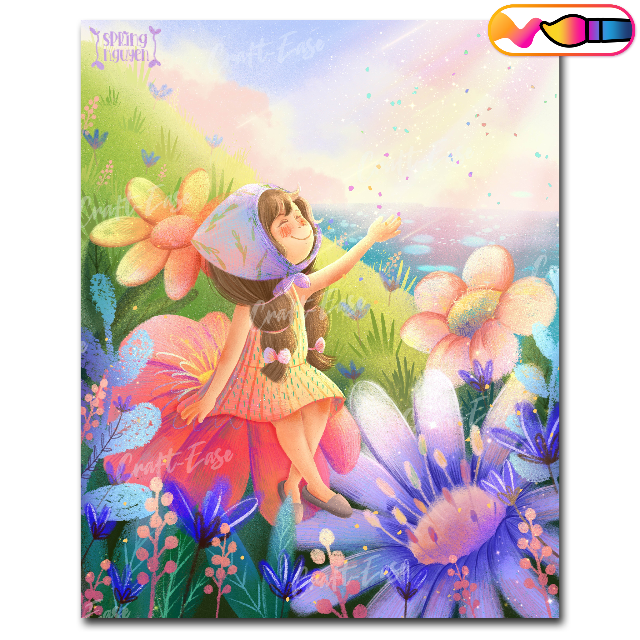 Pintura por números "Wildflower Meadow" Craft-Ease™ (50 x 40 cm)