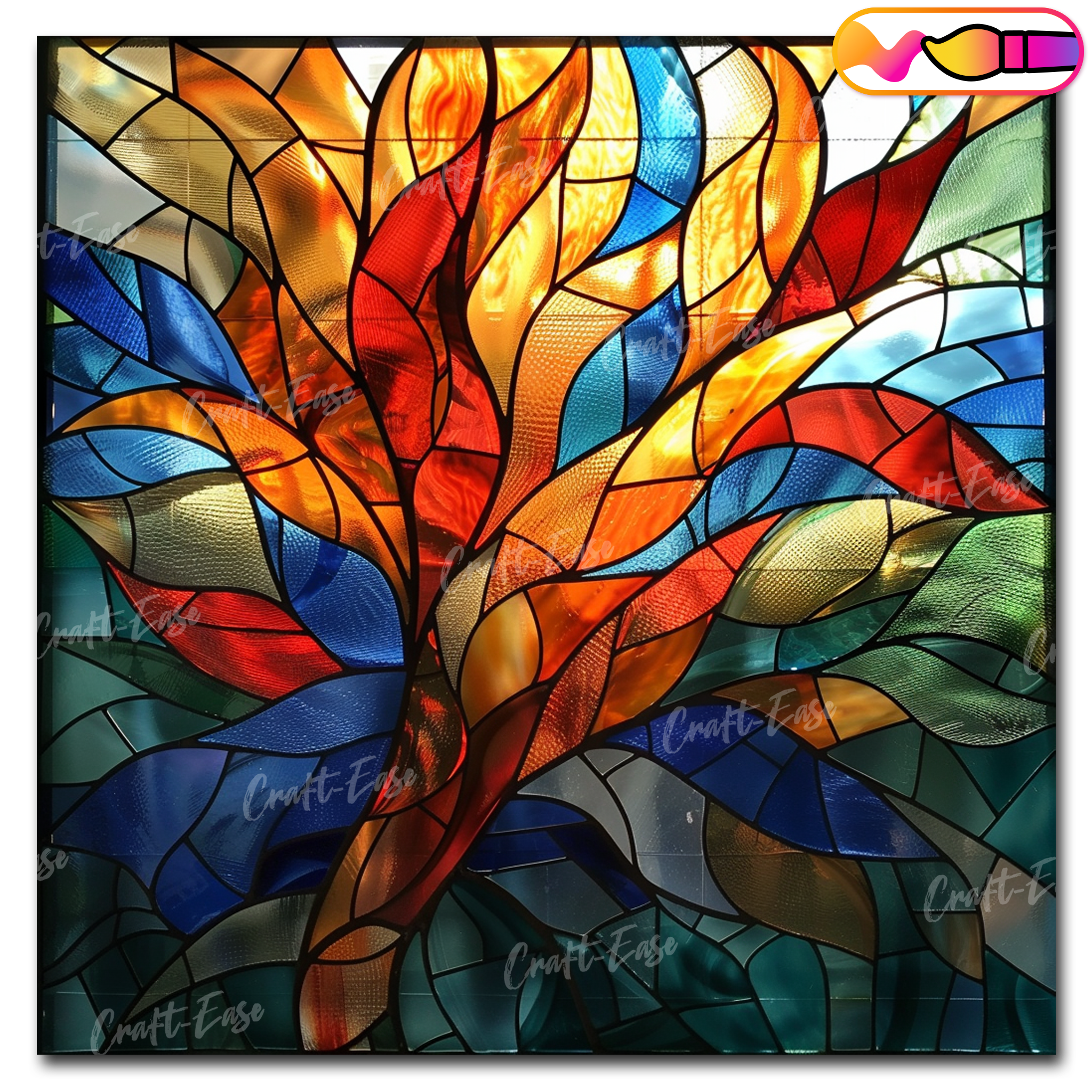 Colorful Stained Glass - Paint By Numbers