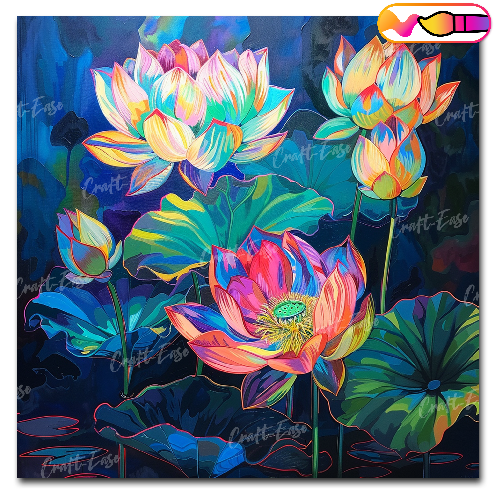 Colorful Water Lilies - Paint By Numbers