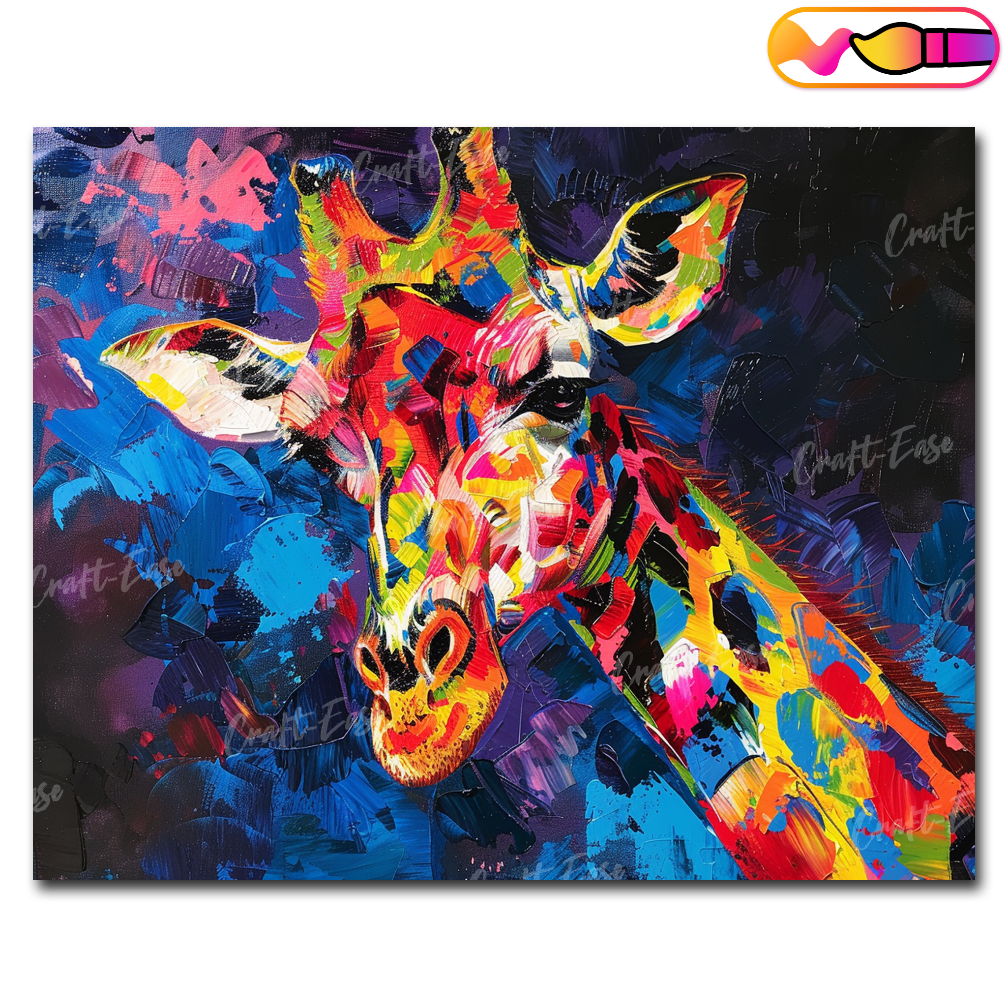 Curious Colorful Giraffe - Paint By Numbers