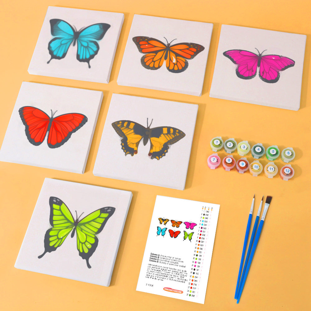 Butterfly Series - Mini Paint By Numbers (Set of 6)