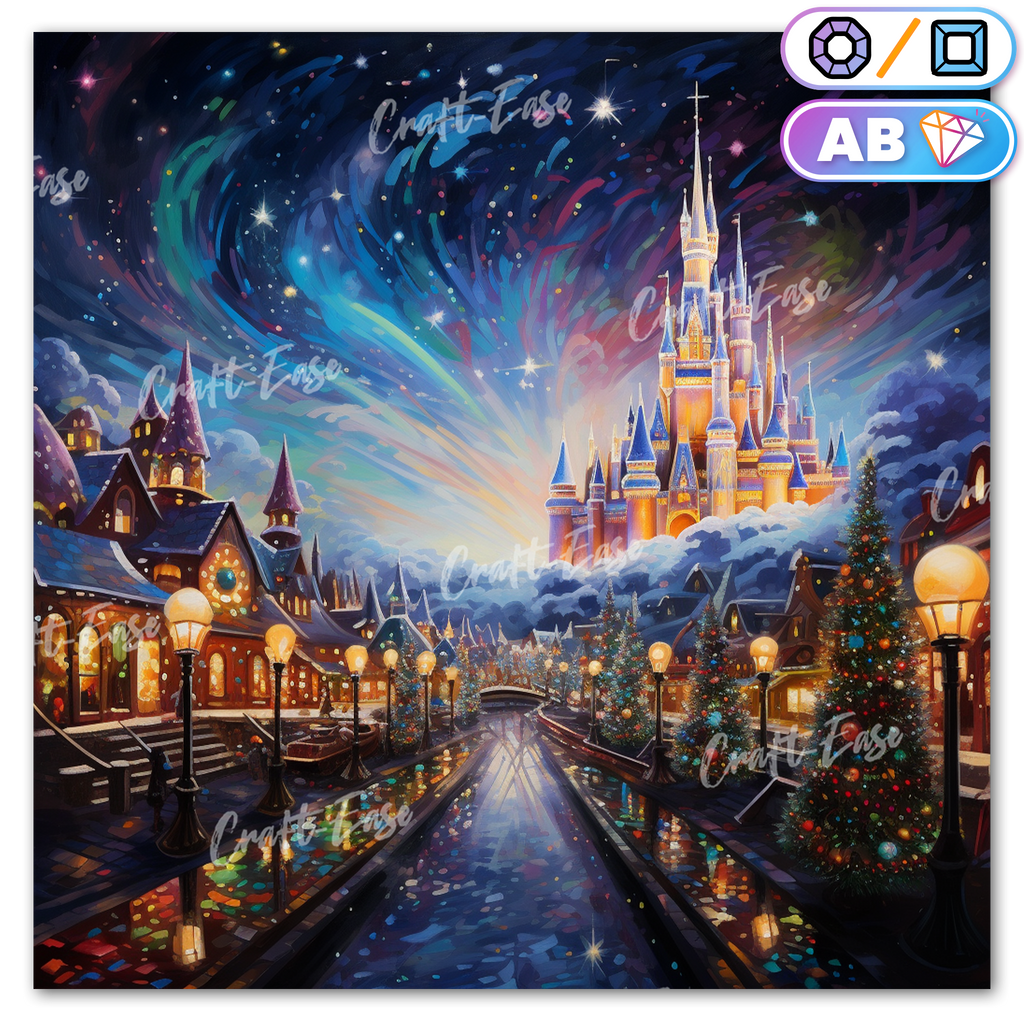 Kit de peinture diamant « Château dans le ciel » Craft-Ease™ (Plusieurs tailles)