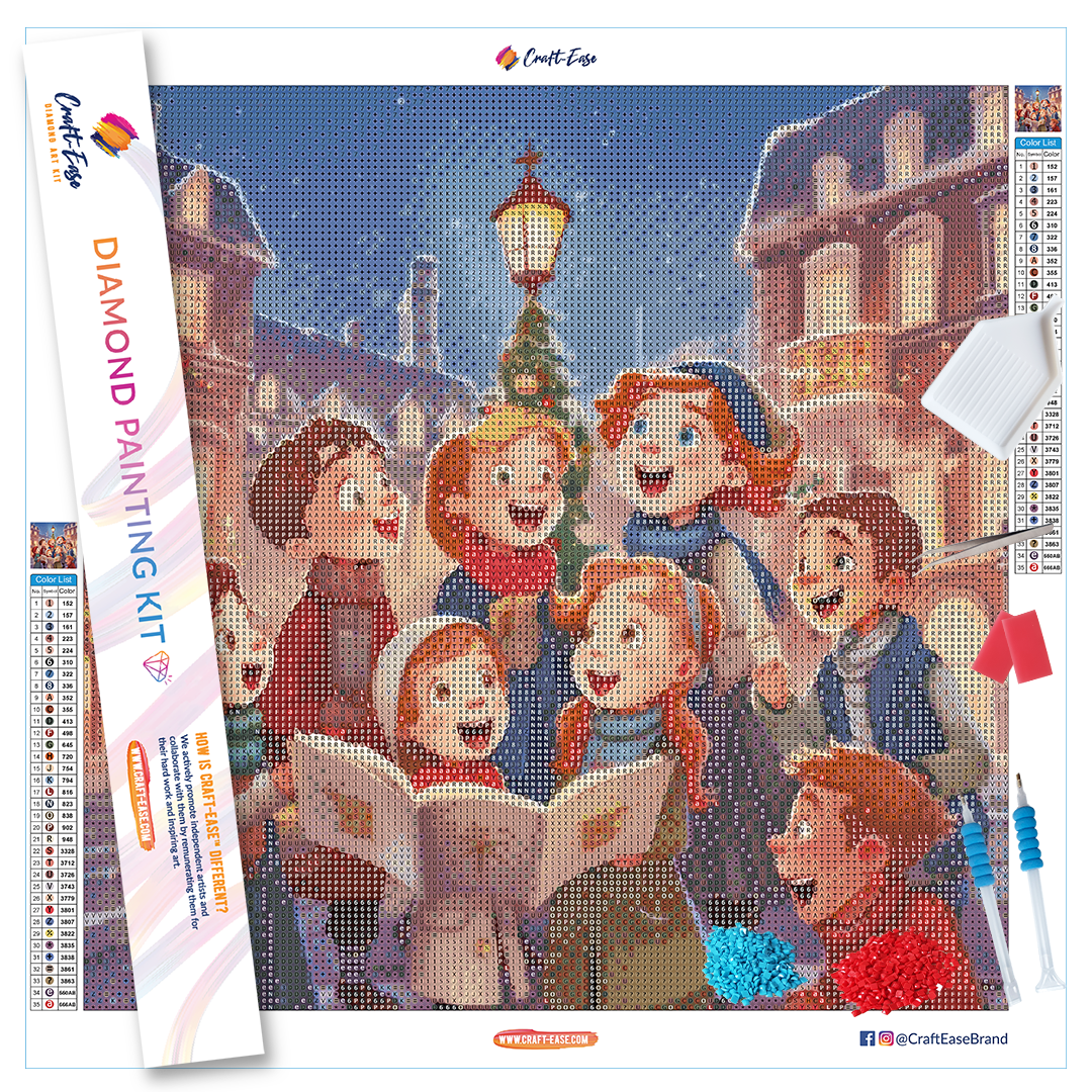 "Christmas Carol" Diamond Painting Kit Craft-Ease™ (Multiple sizes)