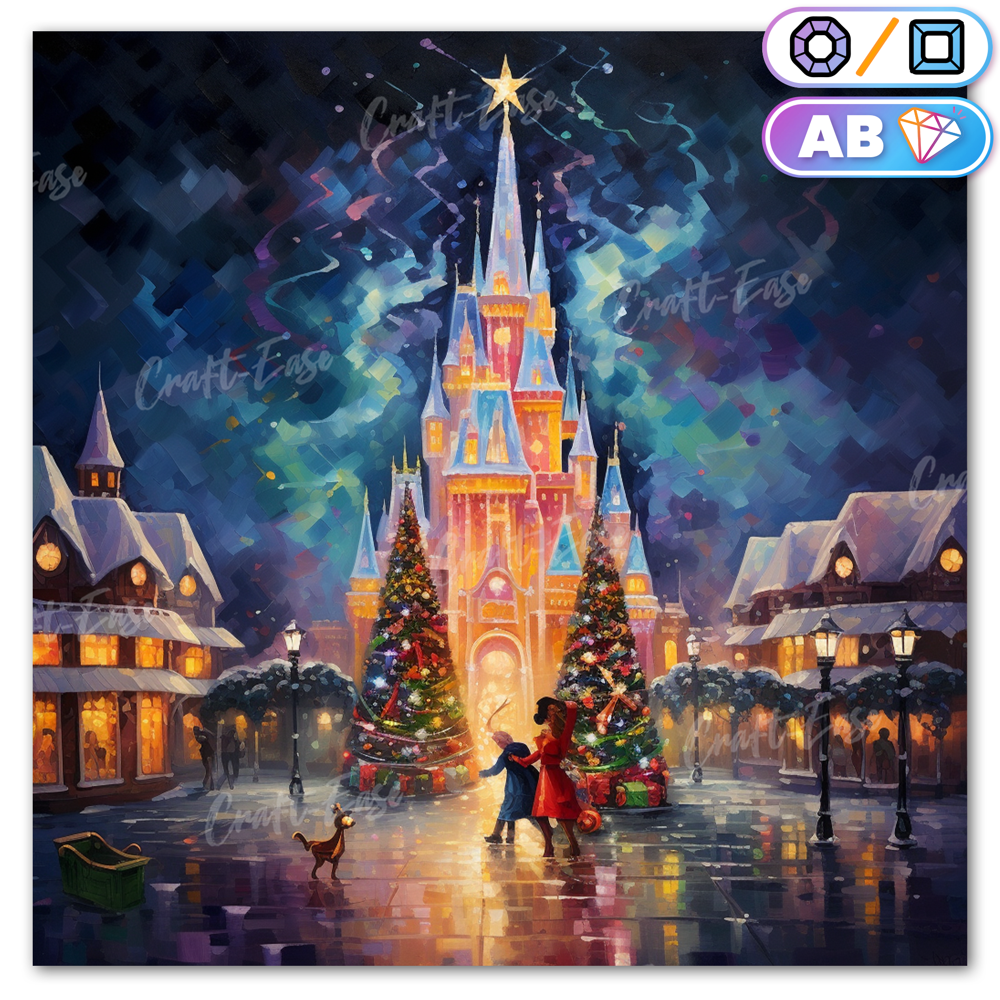 Kit de peinture diamant « Joie de Noël » Craft-Ease™ (Plusieurs tailles)