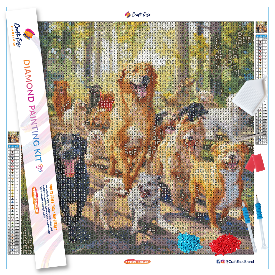 "Dog Park" Diamond Painting Kit Craft-Ease™ (Multiple sizes)