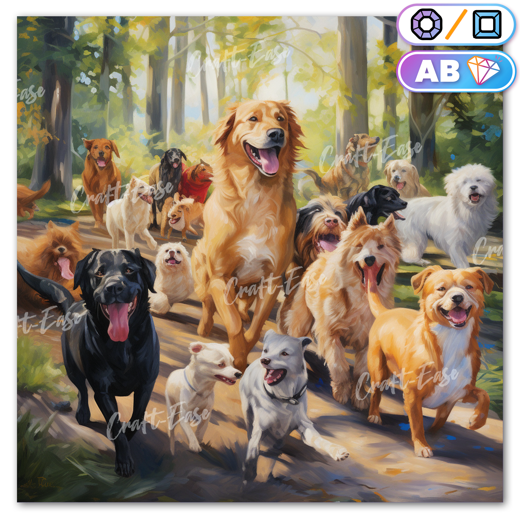 "Dog Park" Diamond Painting Kit Craft-Ease™ (Multiple sizes)