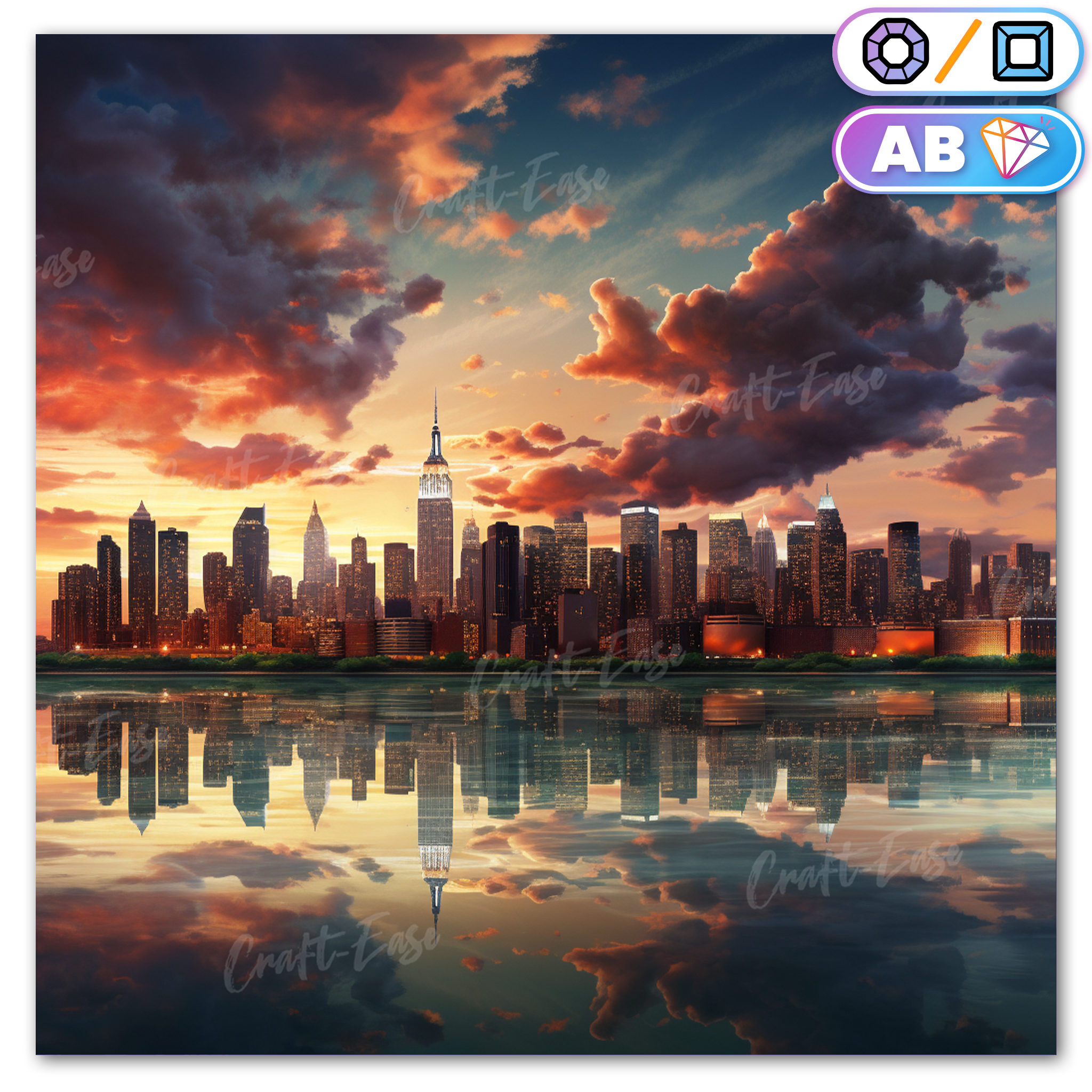 Kit de peinture diamant « New York » Craft-Ease™ (Plusieurs tailles)