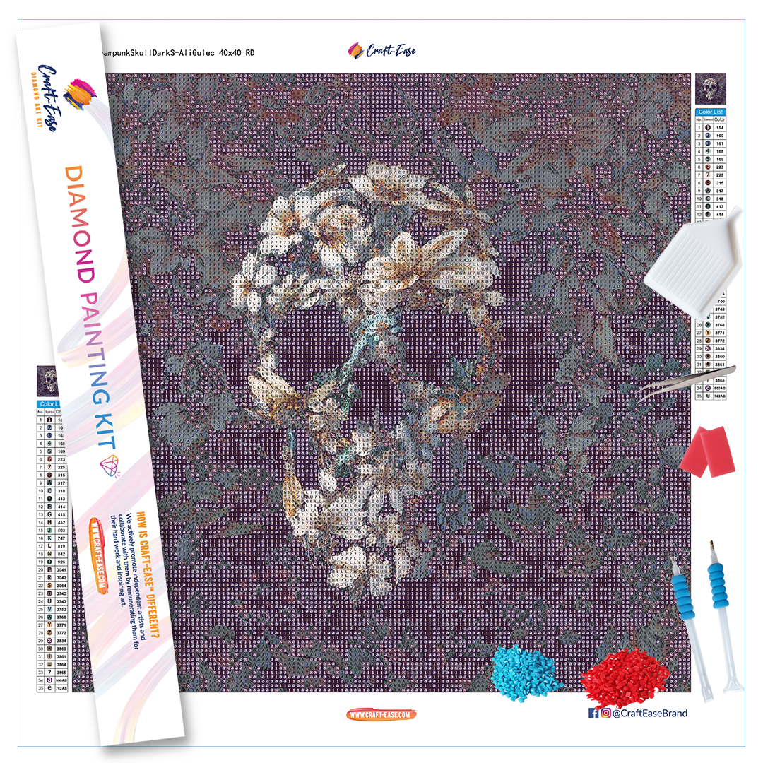 "Steampunk Skull" Diamond Painting Kit Craft-Ease™ (Multiple sizes)