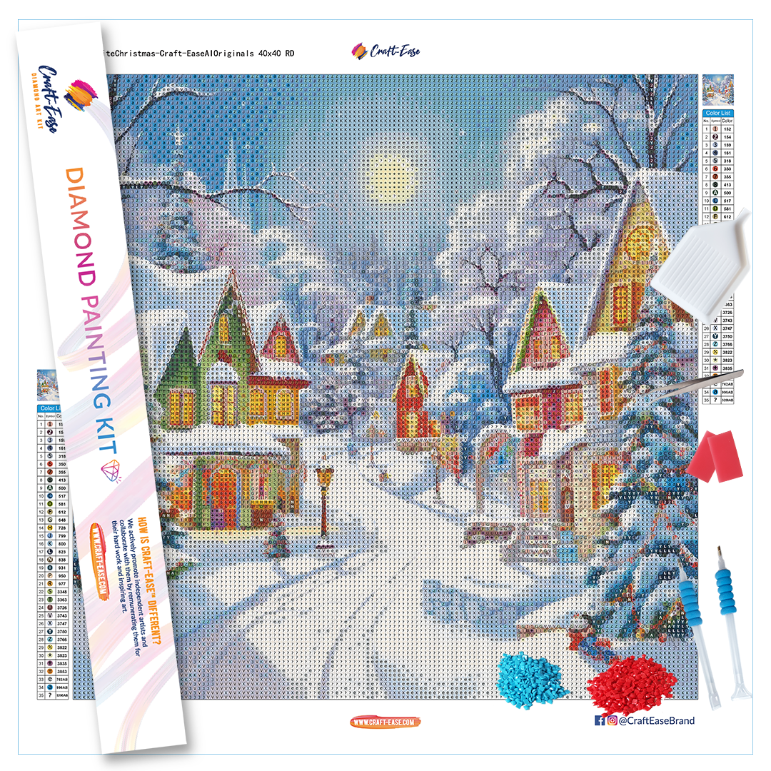 "White Christmas" Diamond Painting Kit Craft-Ease™ (Multiple sizes)