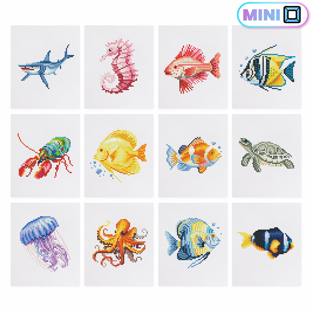 Sea Animals - Mini Diamond Painting (Set of 12)