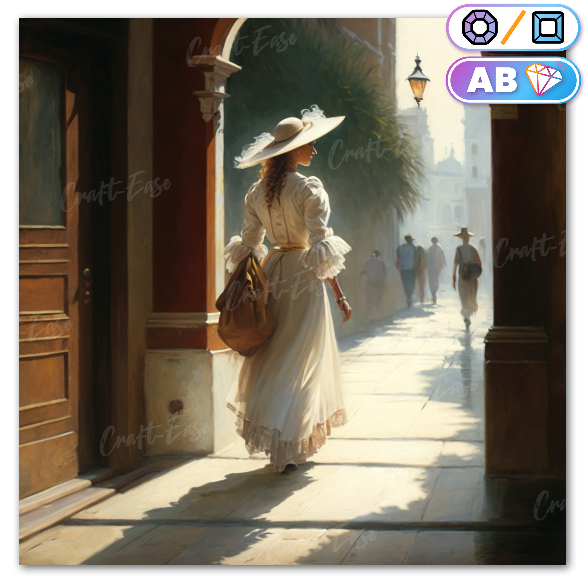 Kit de peinture diamant « Une promenade estivale à Venise » Craft-Ease™ (Plusieurs tailles)