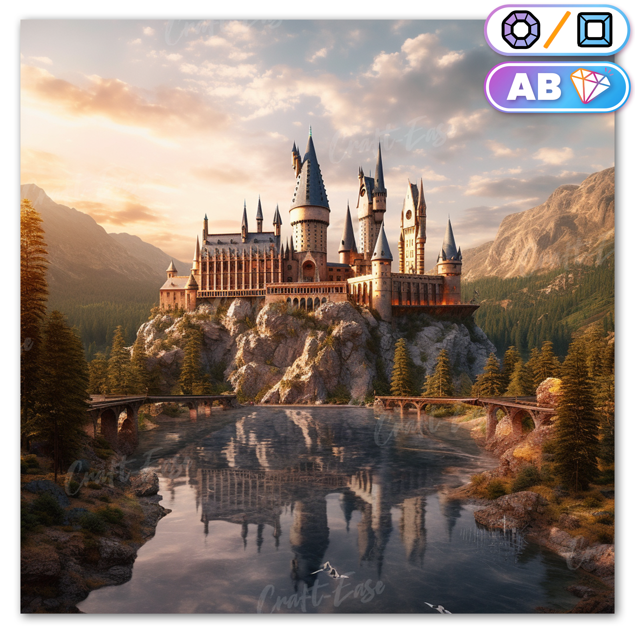 Kit de pintura de diamante "Castle on the Hill" Craft-Ease™ (vários tamanhos)