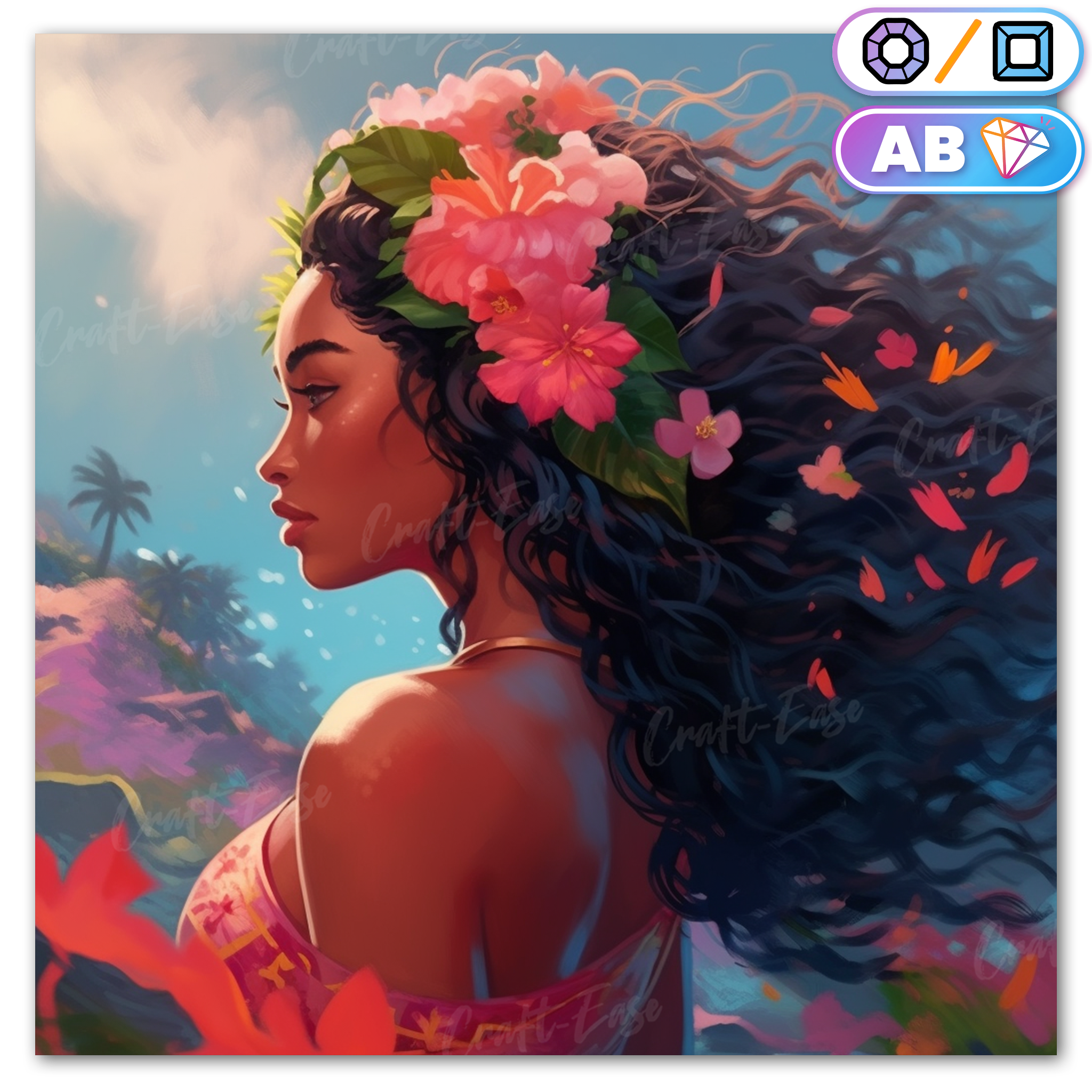 Kit de pintura diamante "Moana" Craft-Ease™ (vários tamanhos)