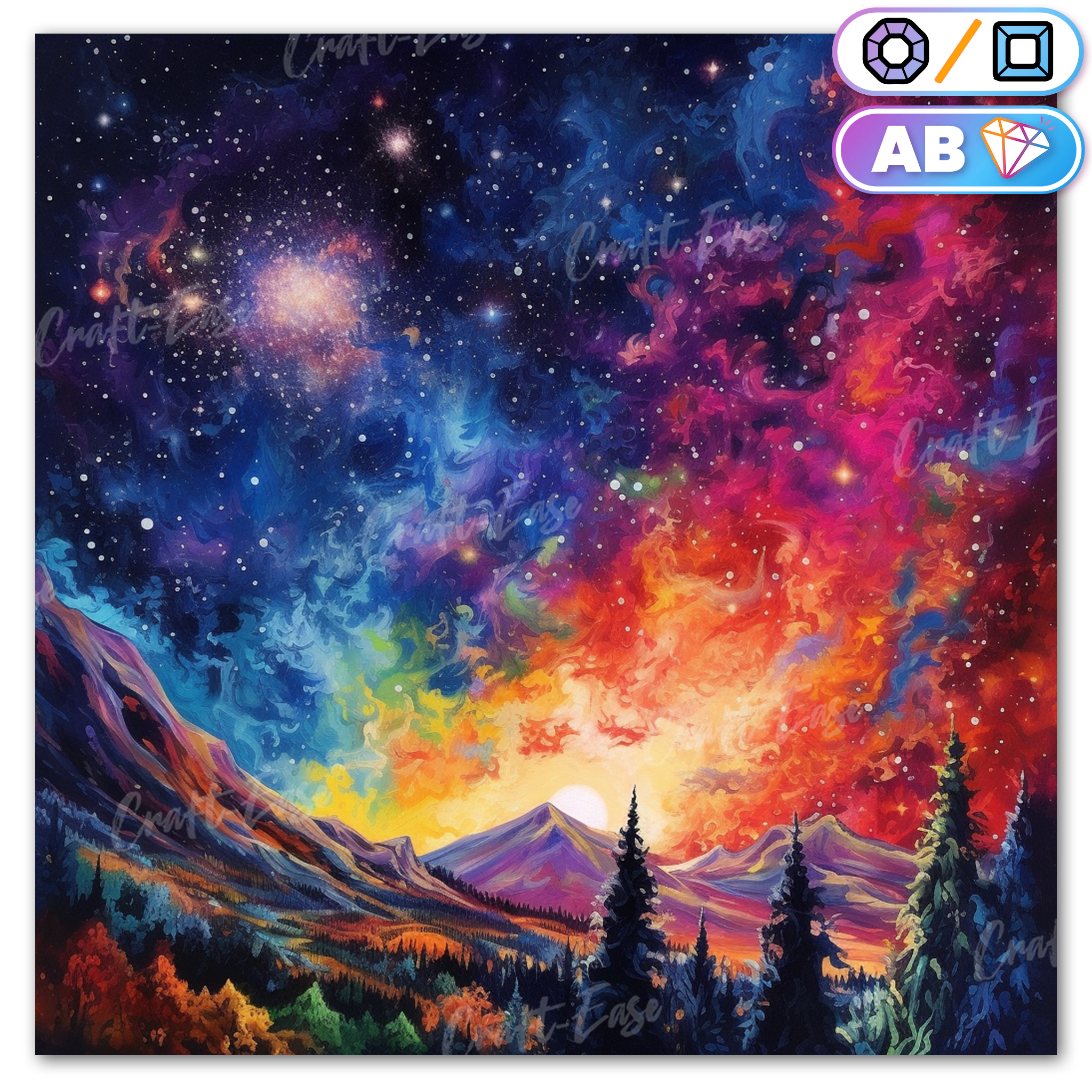 Kit de peinture diamant « Radiant Galaxy » Craft-Ease™ (Plusieurs tailles)