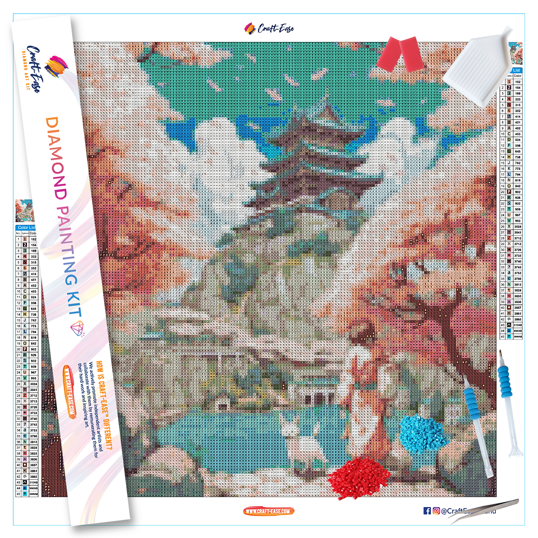 "Japanese Castle" Diamond Painting Kit Craft-Ease™ (Multiple sizes)