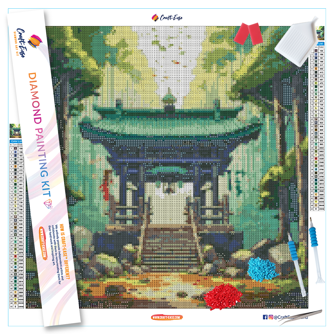 "Japanese Shrine" Diamond Painting Kit Craft-Ease™ (Multiple sizes)