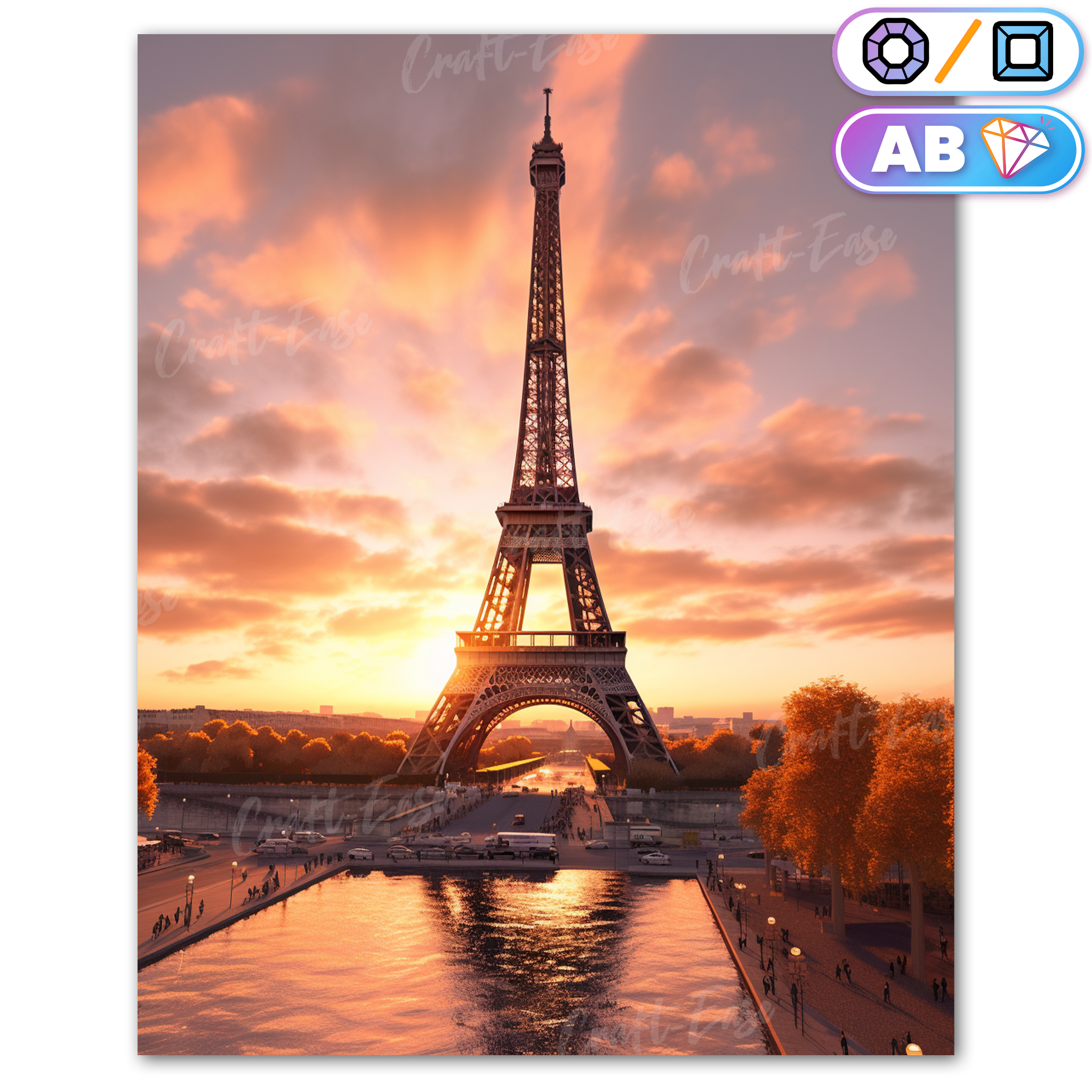 Kit de peinture diamant « Tour Eiffel » Craft-Ease™ (Plusieurs tailles)