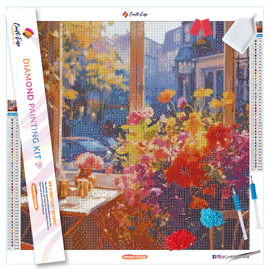 "Blooming Cafe" Diamond Painting Kit Craft-Ease™ (Multiple sizes)