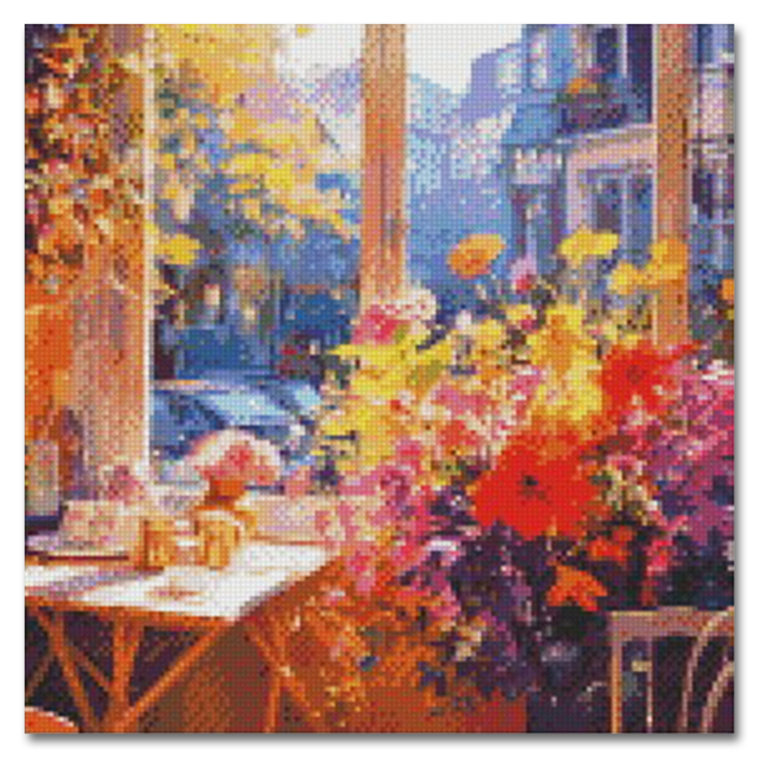 "Blooming Cafe" Diamond Painting Kit Craft-Ease™ (Multiple sizes)