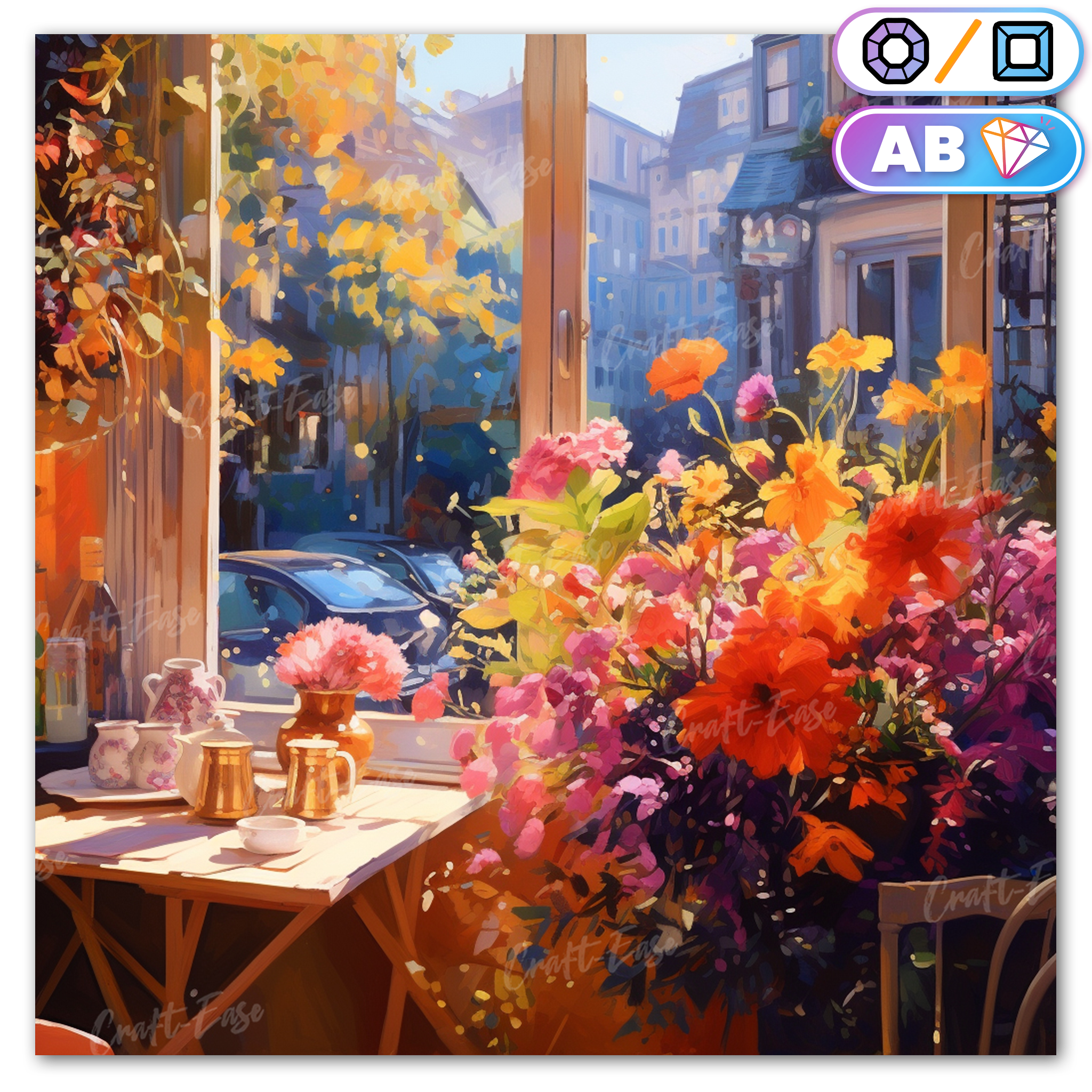 Blooming Cafe - Diamond Painting Kit