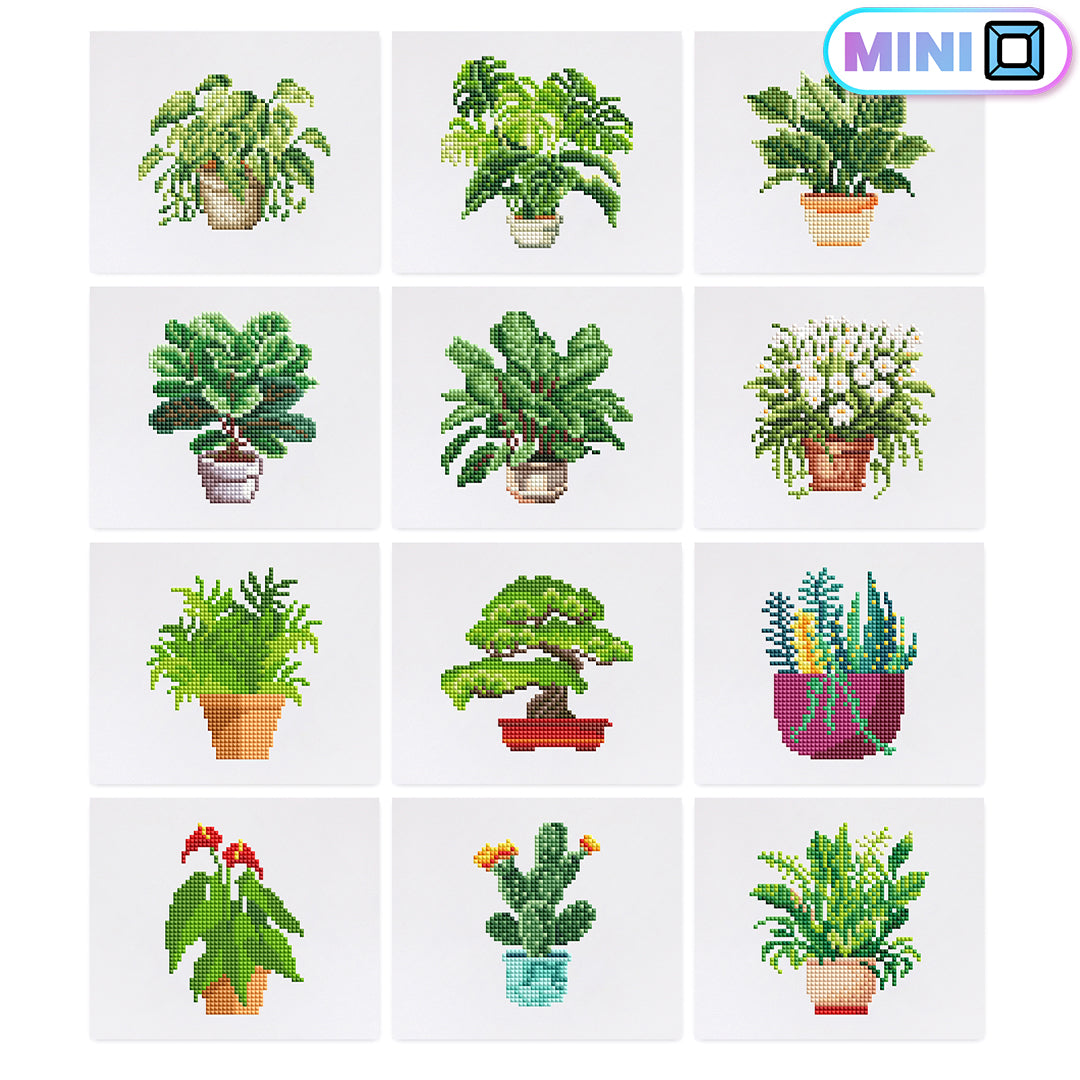 Plants - Mini Diamond Painting (Set of 12)