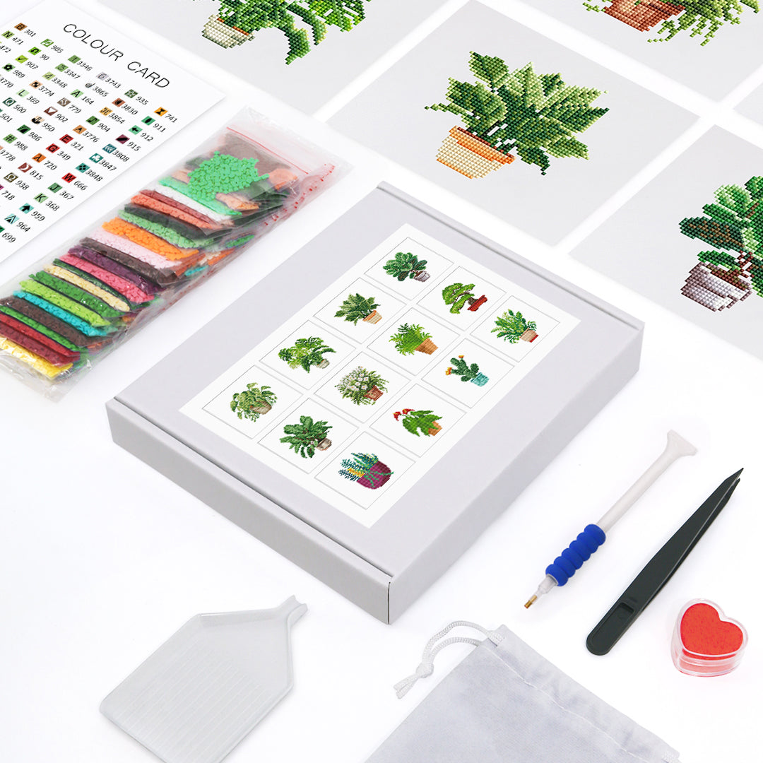 Plants - Mini Diamond Painting (Set of 12)