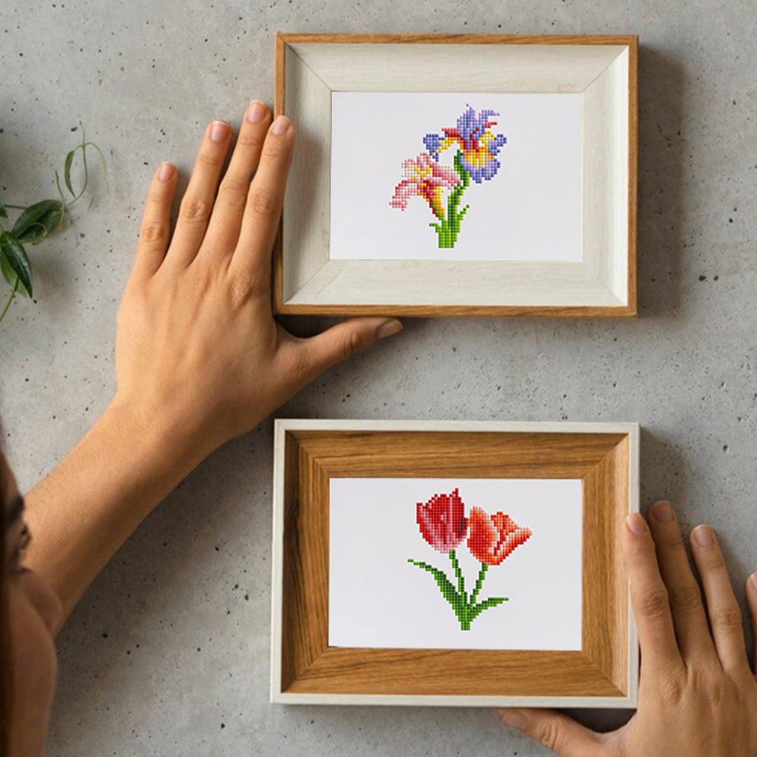 Blooming Flowers - Mini Diamond Painting (Set of 12)