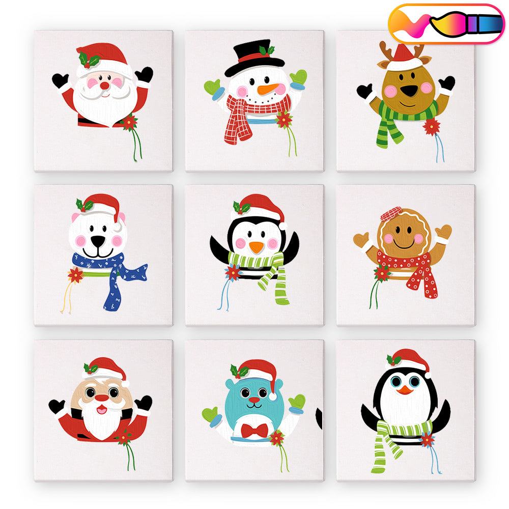 Christmas Icons - Mini Paint By Numbers  (Set of 9)