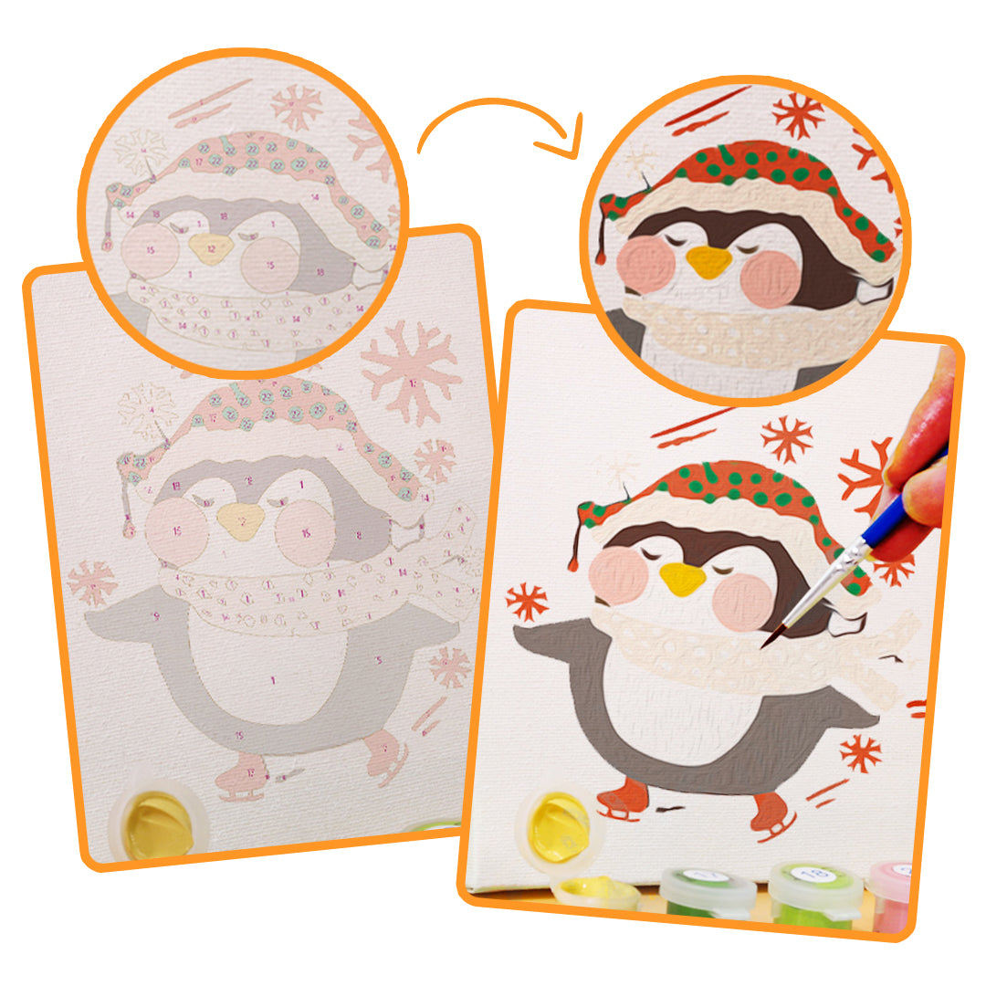 Christmas Penguins - Mini Paint By Numbers  (Set of 6)