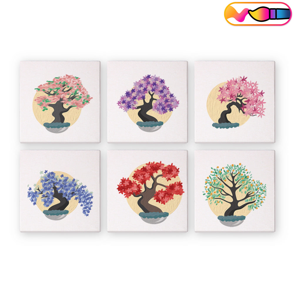 Bonsai Trees - Mini Paint By Numbers  (Set of 6)