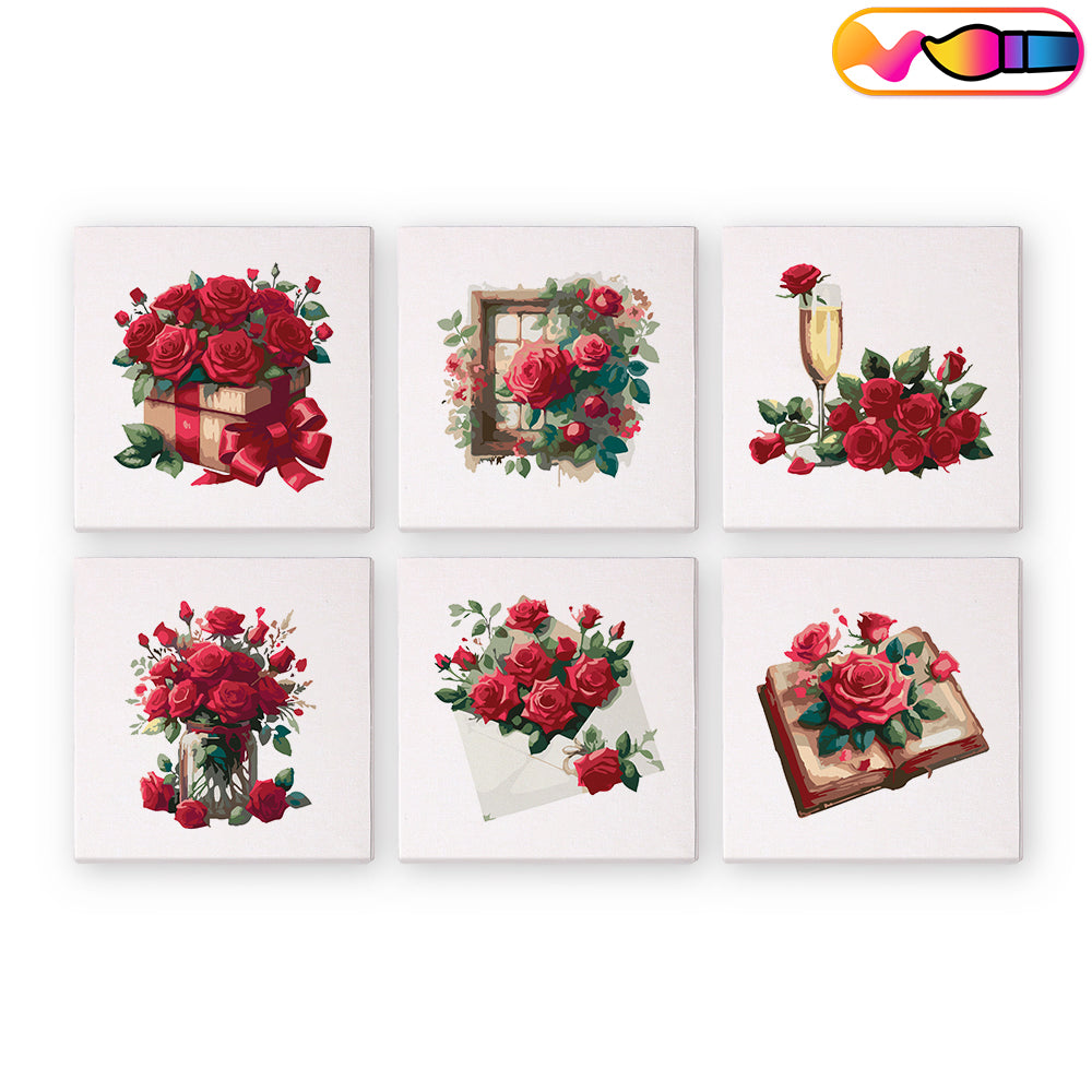 Rose Bouquet - Mini Paint By Numbers (Set of 6)