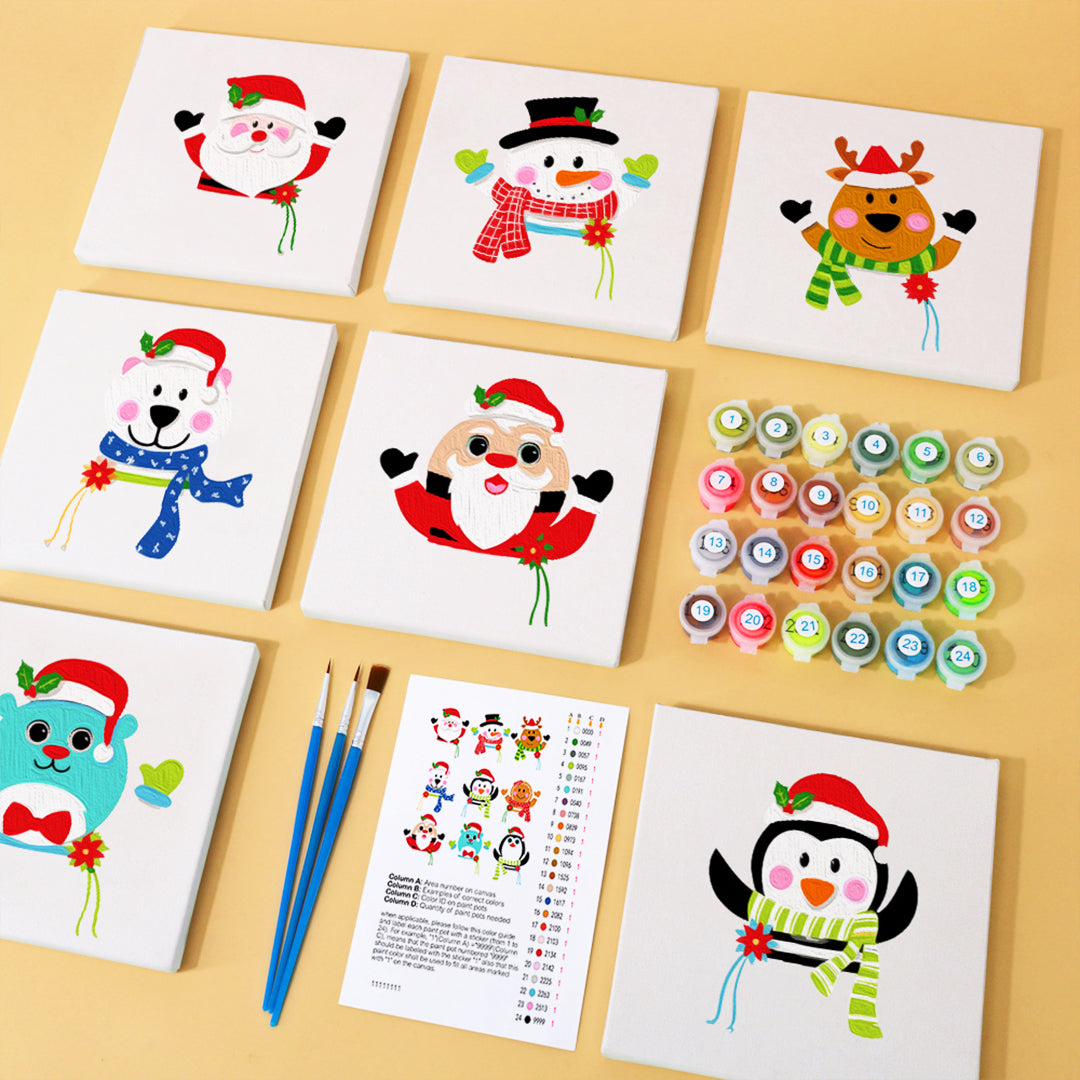 Christmas Icons - Mini Paint By Numbers  (Set of 9)