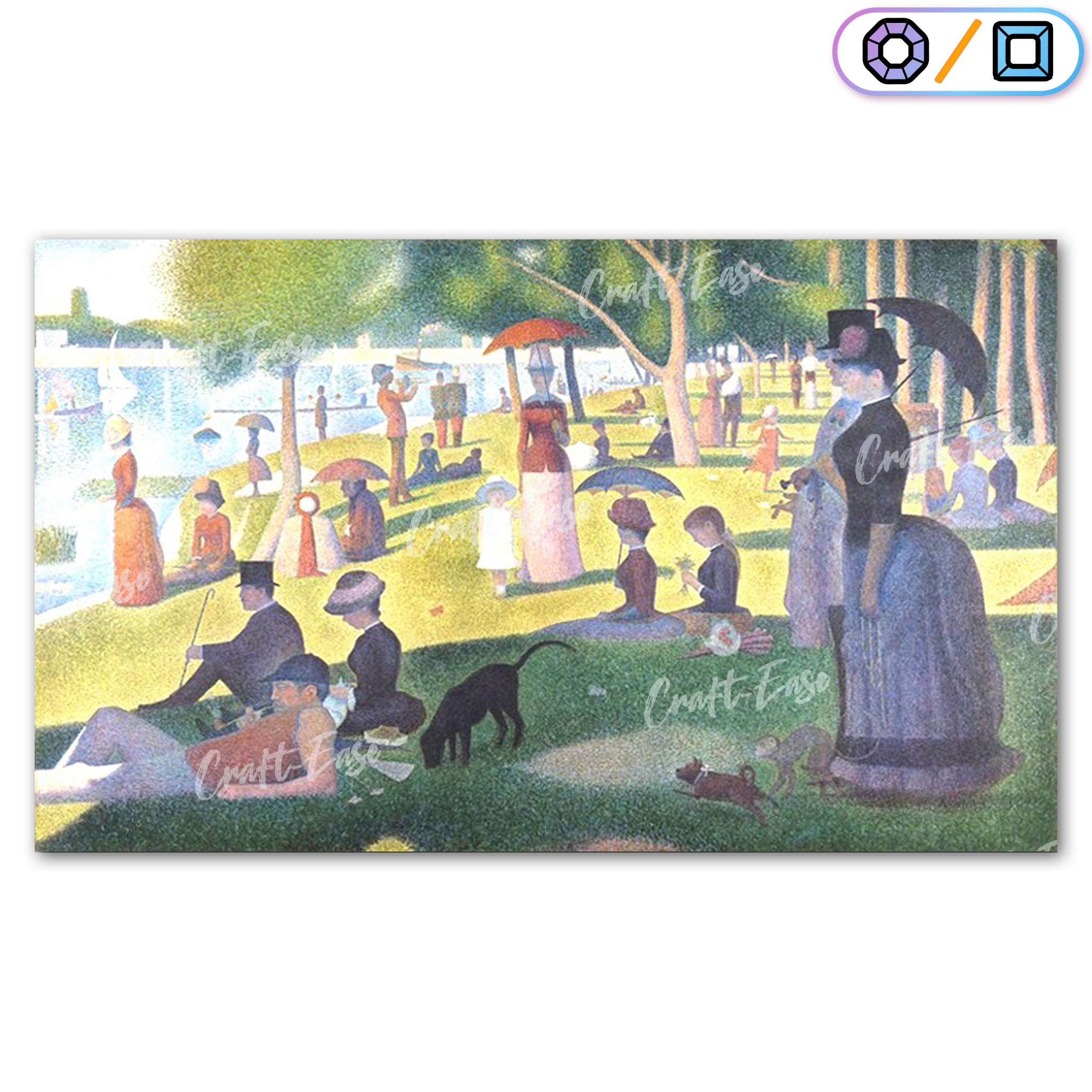 Kit de pintura de diamante "Uma tarde de domingo na ilha de La Grande Jatte" Craft-Ease™ (vários tamanhos)