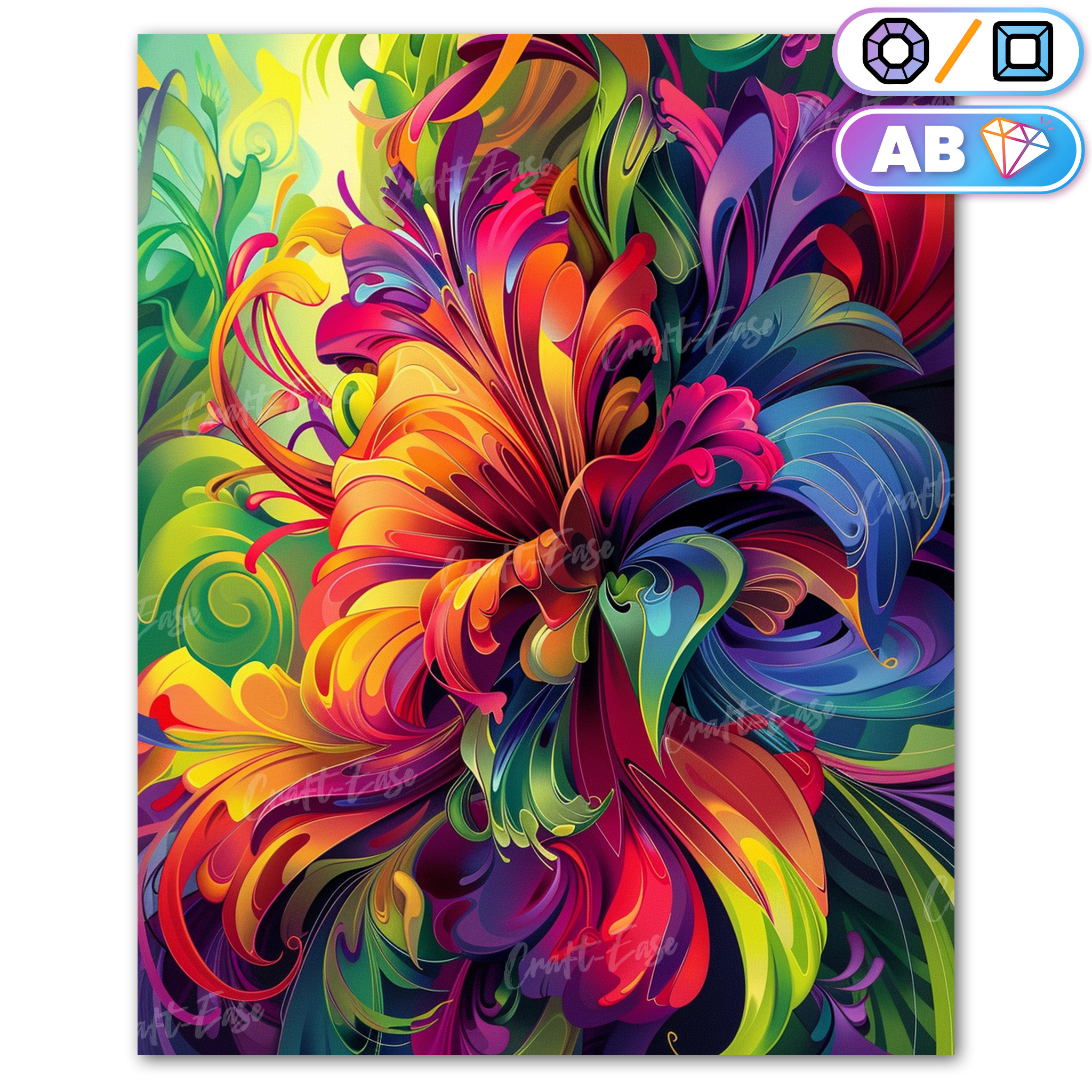 Abstract Flowers - Diamond Painting Kit